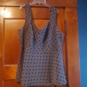 Torrid Polka Dot Peplum Shirt